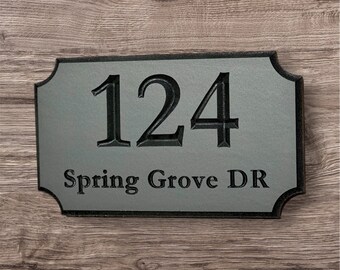 House Number signs V carved and custom