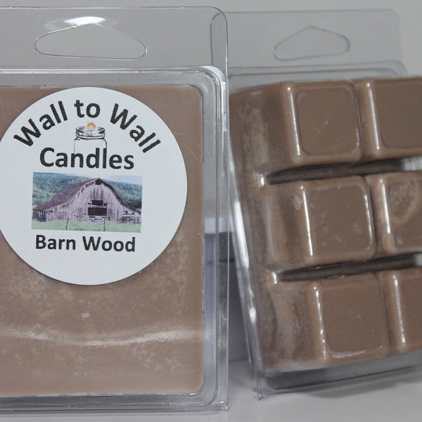 Barn Wood Scented Soy Wax Tarts Melts - One - 3.2 ounce oz. pack in Clamshell by Wall to Wall Candles, hand poured in Tennessee