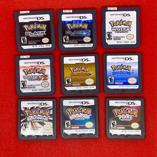 Jeux Pokemon DS Emerald Ruby Sapphire SoulSilver HeartGold Platinum Diamond Pearl Noir Blanc Jeu