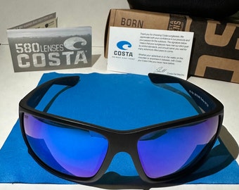 Costa Del Mar Reefton Sunglasses- Polarized 580P Lenses - Black / Blue