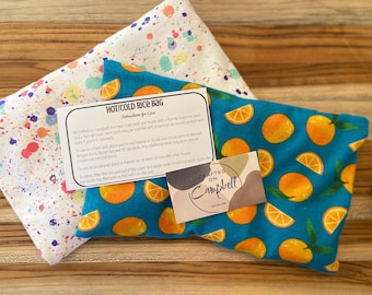 Almohadilla de arroz caliente/frío apta para microondas con funda lavable