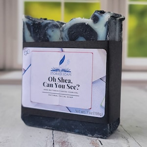 Oh Shea Can You See van Storied Soaps - Extra grote 7 oz sheabutter en actieve kool gezichtszeep