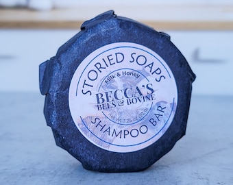 Becca's Bees and Bovine (Milk and Honey) Shampoo Bar by Storied Soaps