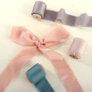 30 Colours Ribbon - Raw Edge Ribbon, Ribbon for Wedding Invitation Stationary Gift Wrap, Bouquet Ribbon, Hand Torn Ribbon