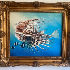 Stampa su tela incorniciata di Fish Girl di Chris Achilleos