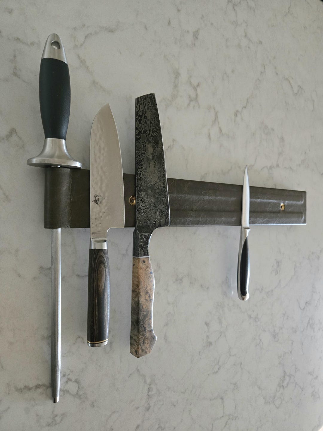 Leather-clad Magnetic Knife Rack With LOOP - 18