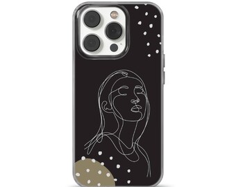 Funda de teléfono con diseño artístico de una línea para iPhone 16e, 17 Pro Max, 17 Air, Samsung S25 Edge, A16, Pixel 10, 9A