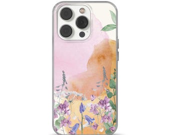 Funda para teléfono con diseño de flores silvestres, con diseño de acuarela, compatible con iPhone 16 Pro, iPhone 13, Samsung S24 Fe, A53, S21, S23 Ultra, Google Pixel 9, 6A