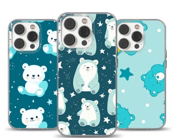 Funda para teléfono con diseño de oso bonito y con diseño de estado de ánimo para dormir, compatible con iPhone 16 Pro, iPhone 13, Samsung S24 Fe, A53, S21, S23 Ultra, Google Pixel 9, 6A