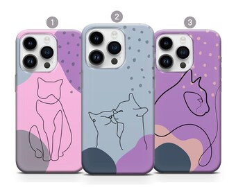 Bonita funda para teléfono con diseño de gato. Bonita funda de color que se adapta a iPhone 12 Pro, iPhone 16+, Samsung S24, A53, S21, S23 Ultra, Google Pixel 9, 6A