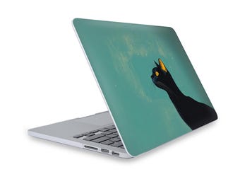 Funda para MacBook con diseño de gato negro y ojos naranjas, funda para MacBook Pro 16 15, Air 13 14, regalo para propietarios de MAC