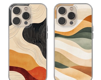 Funda para teléfono con líneas tranquilas y diseño de arte silencioso compatible con iPhone 16 Pro, iPhone 13, Samsung S24 Fe, A53, S21, S23 Ultra, Google Pixel 9, 6A