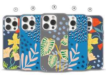 Funda abstracta con diseño de flores para iPhone 16e, 17 Pro Max, 17 Air, Samsung S25 Edge, A16, Pixel 10, 9A