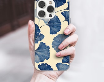 Funda para teléfono con diseño minimalista de hojas de ginkgo compatible con iPhone 12 Pro, iPhone 16+, Samsung S24, A53, S21, S23 Ultra, Google Pixel 9