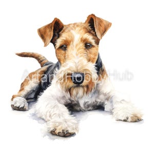Wire Fox Terrier Assorted Watercolor Clipart, 12 High Quality JPGs, Journal, Print, Cards, Mugs, Craft, Digital Download, Commercial Use