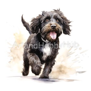 Portuguese Water Dog Assorted Watercolor Clipart, 12 High Quality JPGs, Print, Cards, Mugs, Craft, Digital Download, Commercial Use