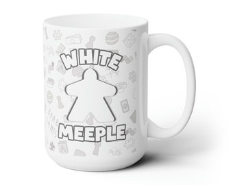 White Meeple 15oz Mug for Board Gamers