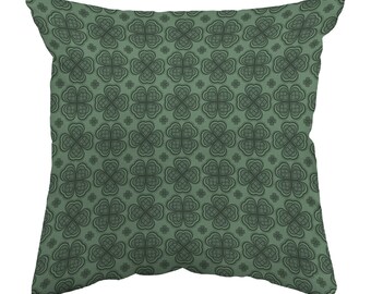 Zippered Pillow Shell Four Leaf Clover Pattern (Amerisuede)