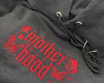 Motherhood Embroidered Hoodie, Mama Embroidered Sweatshirt, Mother's Day Gift for Her