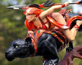 Dahlia: Panther Rider 3D Resin print 150mm Statue SFW and NSFW versions available