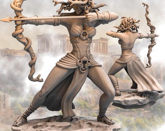 Medusa Queen of the Gorgons 3D Resin print 75mm and 180mm