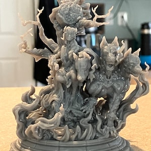 Persephone: Queen of the Underworld and Cerberus 3D Resin print