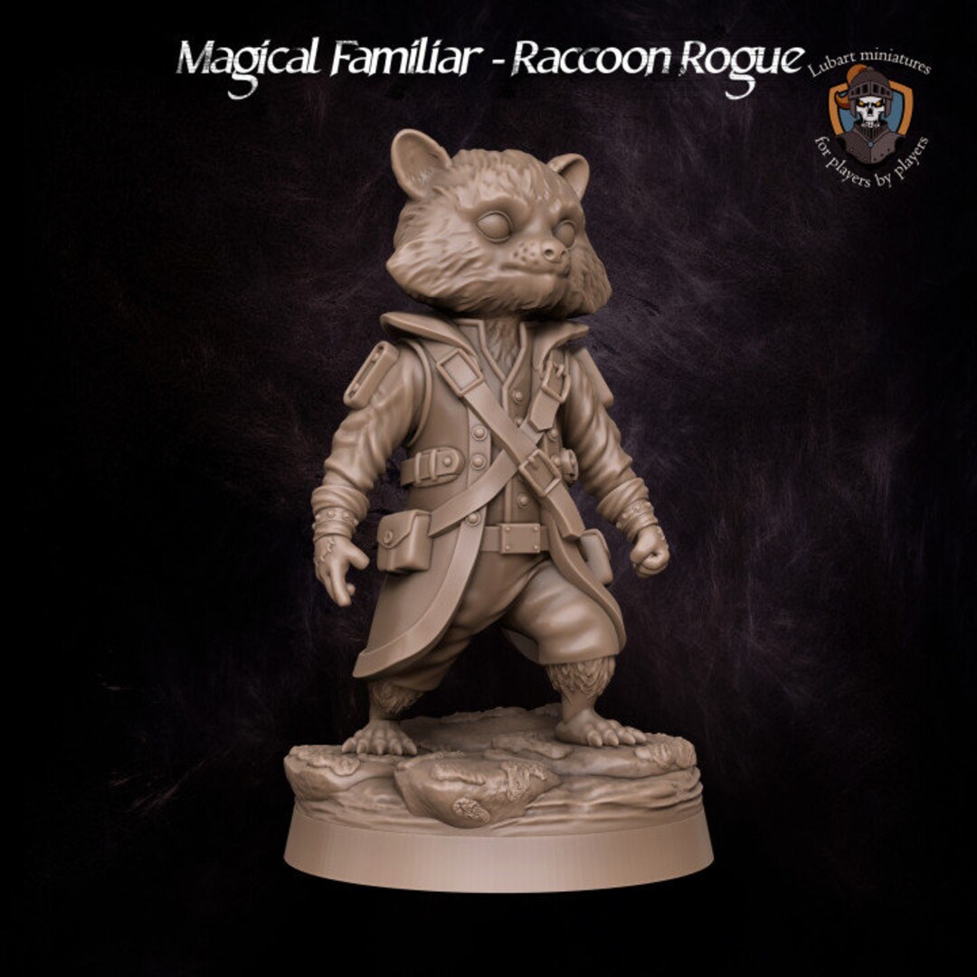 Magical Familiar-raccoon Rouge - 3D Models 28mm - Etsy
