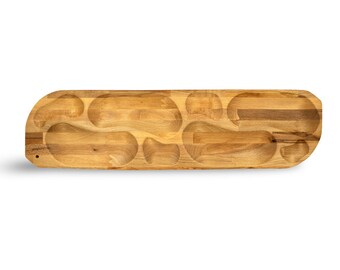 Madera de haya, Queso, Desayuno, Café, bandeja - Bandejas decorativas, Bandejas de madera para servir, Tabla de servir de madera L.80 W.21 cm