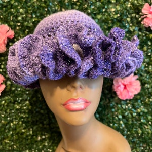 Crochet ruffle hat