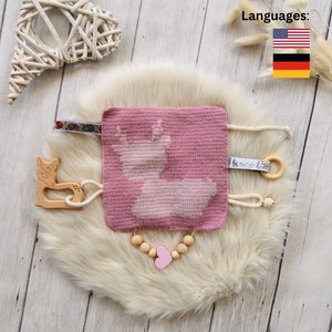 Patrón de crochet PDF tela craquelada ciervo patrón fácil manta para bebé