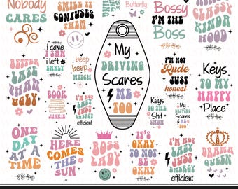 Motel keychain svg bundle, Keychain quotes svg, Hotel keychain svg, Retro keychain svg, Groovy svg, Trendy keychain svg, Sassy keychain svg