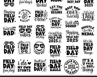 Field day 2025 svg bundle, Field day shirt svg, School field day vibes svg, Last day of school svg, Field trip 2025