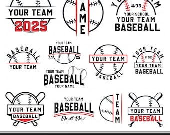 Benutzerdefinierte Baseball-Mannschaft svg png, Baseball-Monogramm svg, Baseball-Saison svg, Baseball-Mannschaft png, Baseball-Team-Shirt svg