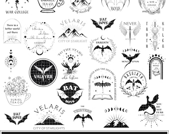 Acotar velaris svg bundle, Fourth wing svg, City of starlights png, Bat boys svg, Acotar velaris designs svg, Fantasy svg, Cricut files
