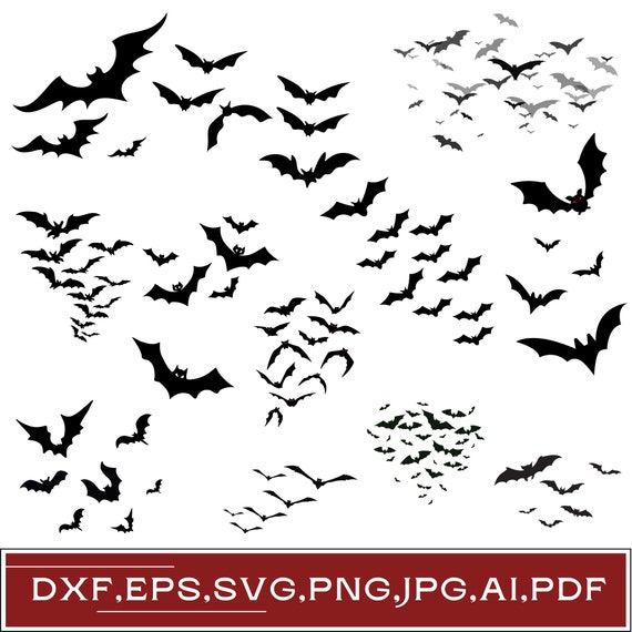 Halloween Flying bat svg, Halloween bats svg bundle, Flying Bats png, Spooky bats svg, Bat silhouette, Cut files