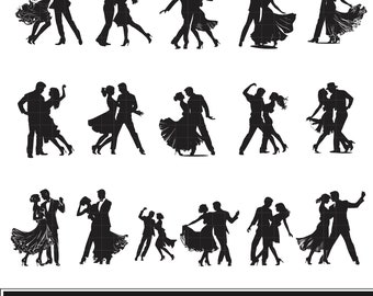 Ballroom dancers svg, Dancing couple silhouette, Dancing bride png, Cut files, Cricut files