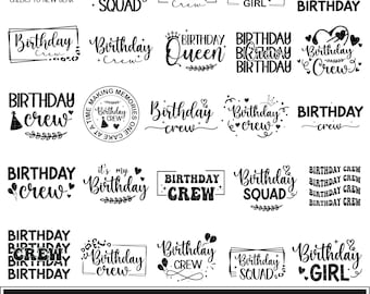 Birthday crew svg bundle, Girls birthday crew svg png, Birthday girl svg, Birthday squad svg, Birthday queen svg