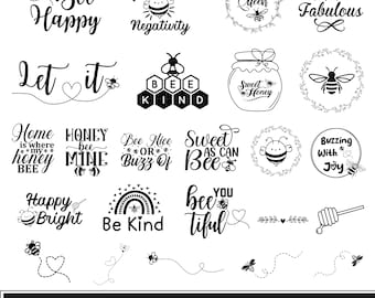 Bloemen honingbij SVG bundel, Bee pad SVG, Bee trail SVG, Bee citaten SVG, Bee gelukkig SVG, Queen Bee SVG, Cricut bestanden, bestanden knippen