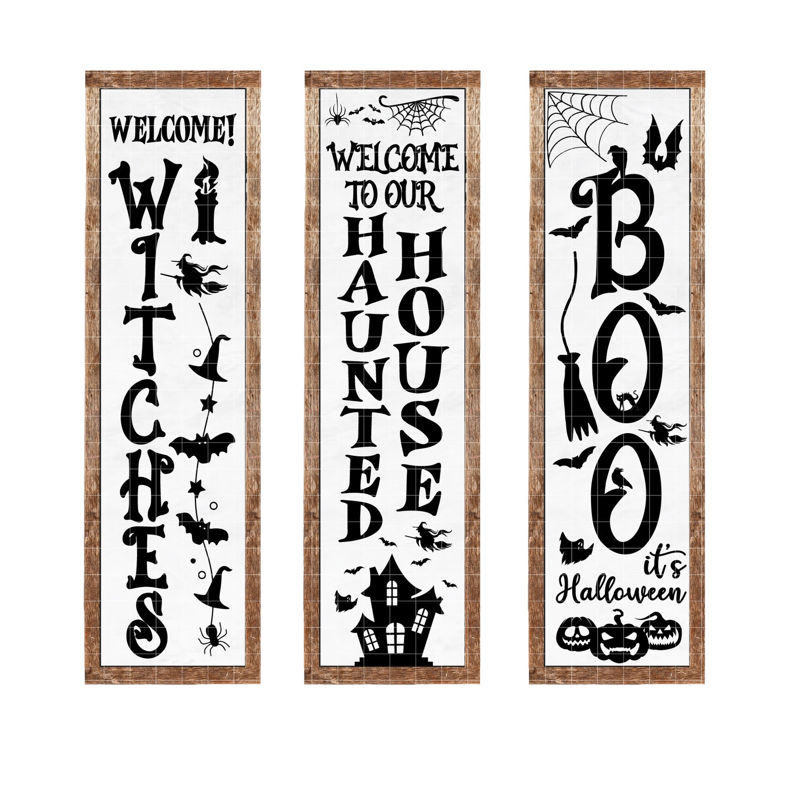Halloween Porch Sign Svg Png Bundle, Halloween Welcome Sign Home Decor ...