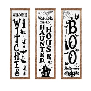 Halloween Porch Sign Svg Png Bundle, Halloween Welcome Sign Home Decor ...