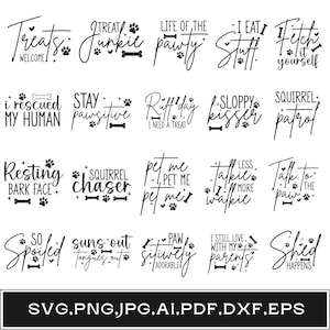 Dog bandana svg bundle, Funny dog svg bundle, Dog lover svg, Dog quotes svg, Dog svg, Dog mom svg, Birthday dog bandana svg, Pet shirt svg