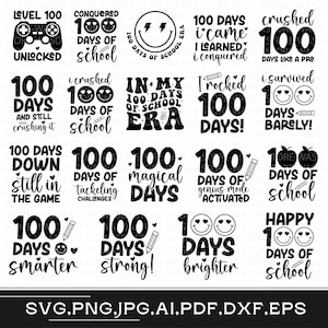 100 days of school svg bundle, 100 days of school teacher png, back to school svg, 100 days shirt, Back to school png, 100 days smarter svg