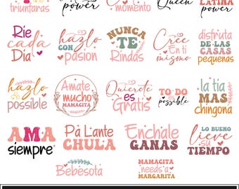 Latina svg png bundle, Latina motivational quotes svg, Cafecito y chisme svg, Funny latina svg, Chingona svg, Mexican funny quotes svg