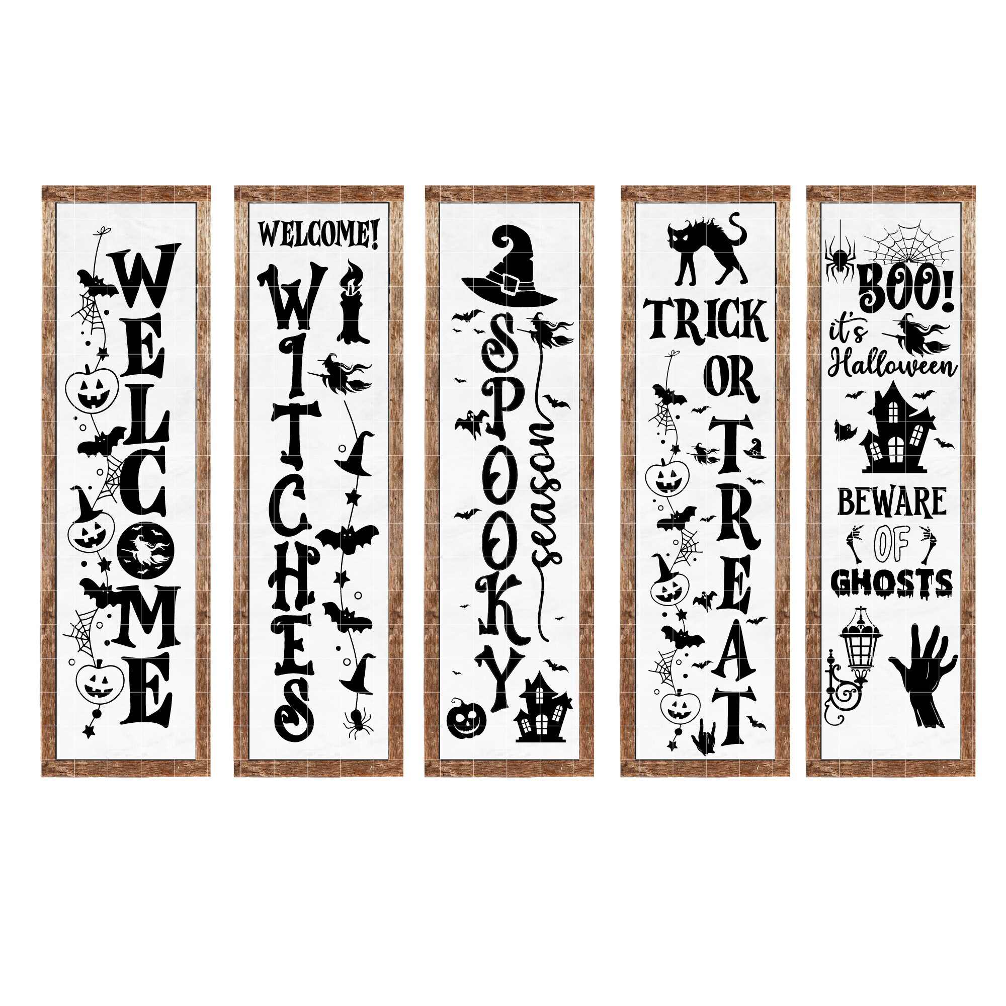 Halloween Porch Sign Svg Png Bundle, Halloween Welcome Sign Home Decor ...