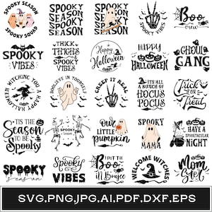 Halloween svg png bundle, Fall halloween clipart, Halloween witch ghost svg, Spooky season shirt svg, Cricut files, Cut files