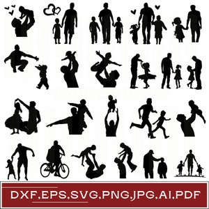 Papa Silhouette svg bündel, Vatertags svg bündel, Papa Kontur, Vater und Tochter svg, Vatertagssilhouette, Cut-Dateien