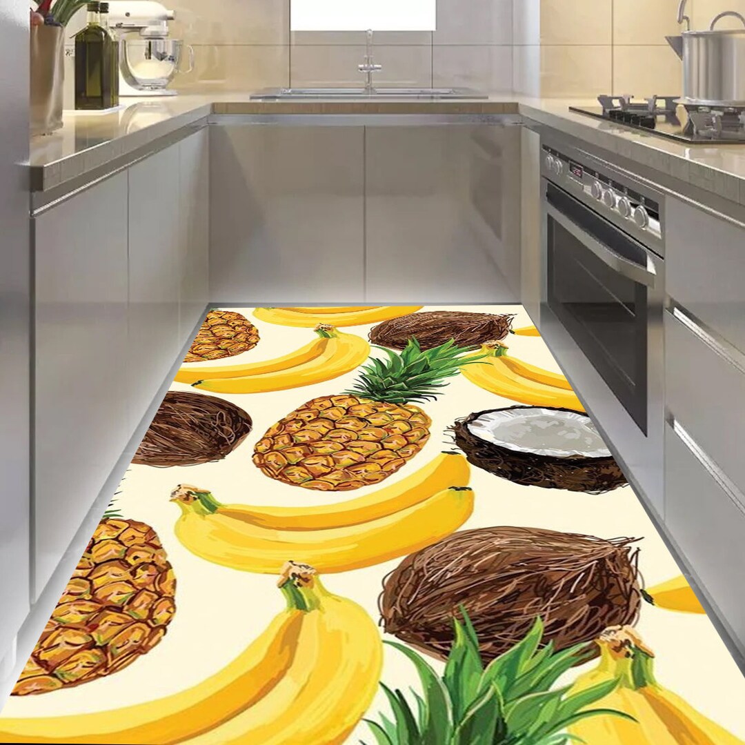 Banana Rug,pineapple Rug,fruit Rug,banana Pattern Rug,fruit Theme Rug