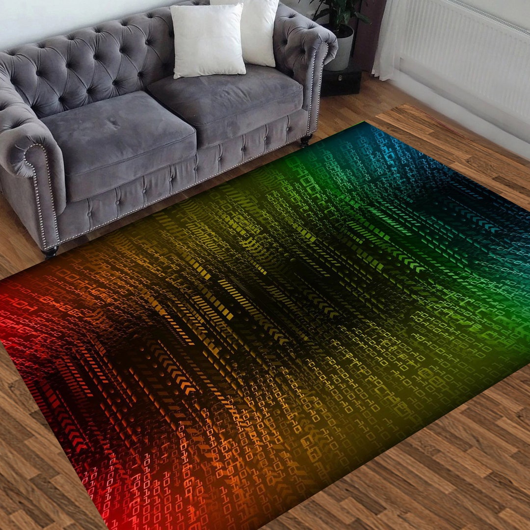 Hacker Rug,code Pattern Rug, Cyber Hacker Rug,rug for Game Room, Gift ...