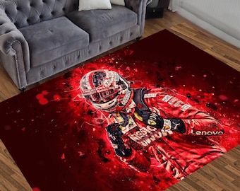 Tapis Charles Leclerc, Tapis de Formule 1, Tapis d’arrêt au stand de Formule 1, Tapis d’affiche Charles Leclerc, Décor de formule, Cadeau des amoureux de la course, Tapis des champions de formule