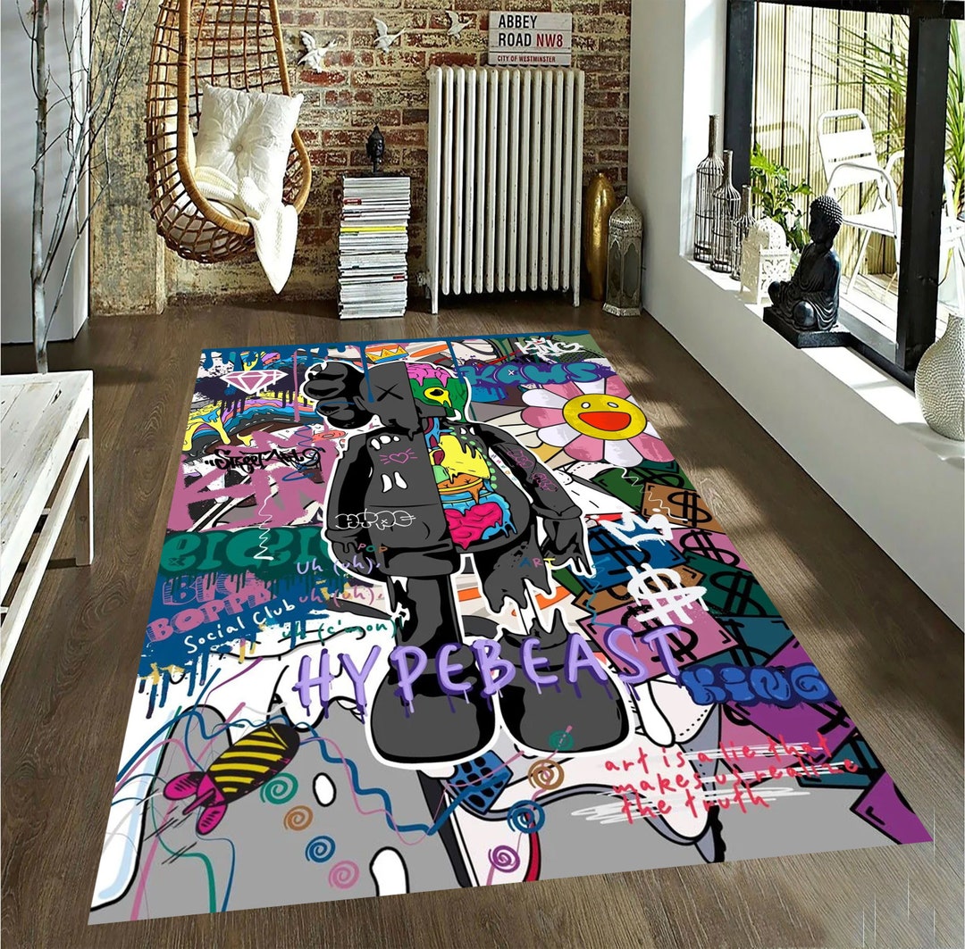 Sneakerhead Rug,unique Design Hypebeast Rug,hypebeast Decor,sneaker Room Decor,street Fashion